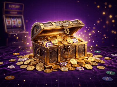 A vibrant digital display of luxury online pokies and golden casino coins